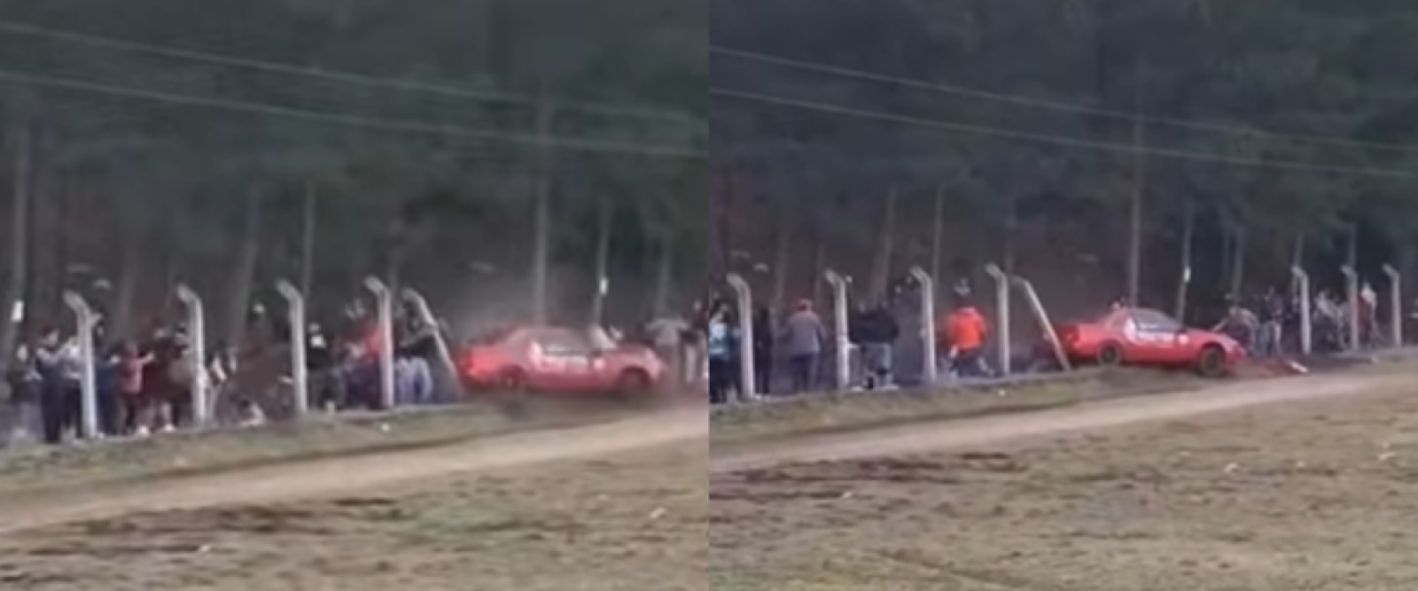 VIDEO: Impactante choque en carrera deja 14 espectadores heridos