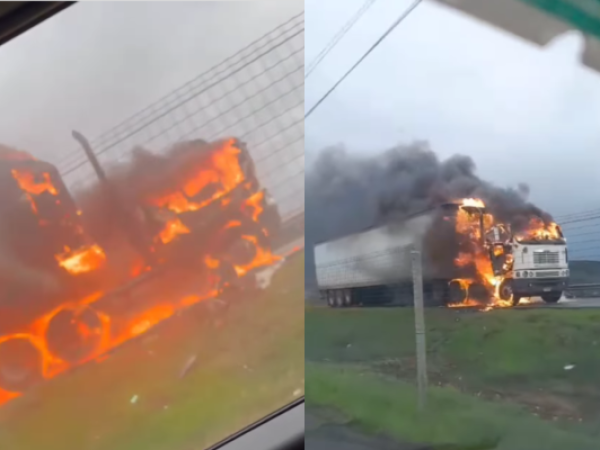 VIDEO: Incendio de camión paraliza carretera 5 Sur en Rengo