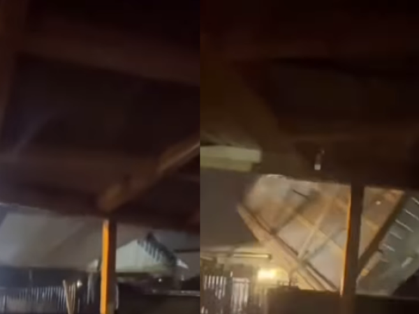 Viento arranca techo de bodega en Coronel: así golpea el temporal al Biobío